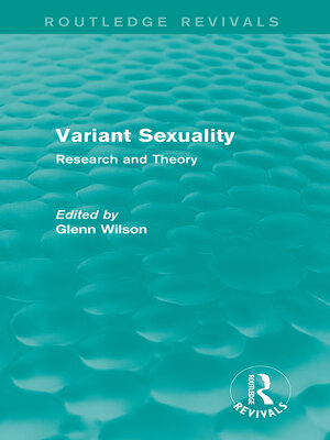 cover image of Variant Sexuality (Routledge Revivals)